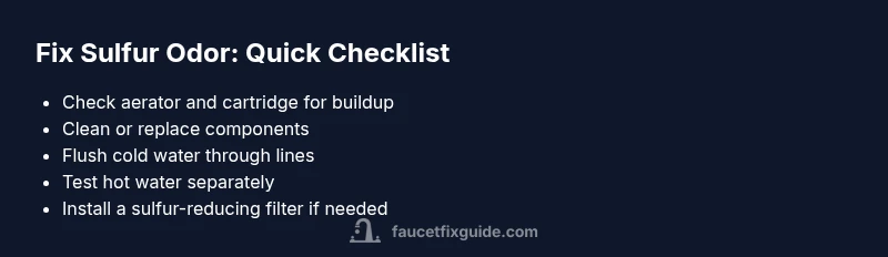 Checklist for fixing sulfur odor from faucet